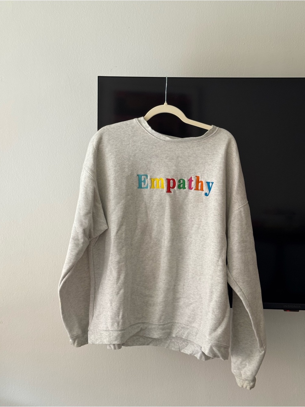 Gray 'Empathy' Crewneck Sweatshirt - Multicolor Embroidered Letters